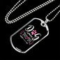 Dog Mom Pink White Pink Necklace Stainless Steel or 18k Gold Dog Tag 24" Chain-Express Your Love Gifts