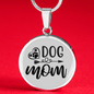 Dog Mom Plain Circle Necklace Stainless Steel or 18k Gold 18-22"-Express Your Love Gifts