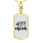 Dog Mom Plain Keychain Stainless Steel or 18k Gold Dog Tag Keyring-Express Your Love Gifts