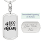 Dog Mom Plain Keychain Stainless Steel or 18k Gold Dog Tag Keyring-Express Your Love Gifts