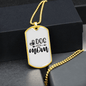 Dog Mom Plain Necklace Stainless Steel or 18k Gold Dog Tag 24" Chain-Express Your Love Gifts