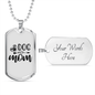Dog Mom Plain Necklace Stainless Steel or 18k Gold Dog Tag 24" Chain-Express Your Love Gifts