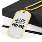 Dog Mom Plain Necklace Stainless Steel or 18k Gold Dog Tag 24" Chain-Express Your Love Gifts