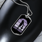 Dog Mom Playing Purple Necklace Stainless Steel or 18k Gold Dog Tag 24" Chain-Express Your Love Gifts