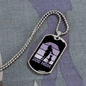 Dog Mom Playing Purple Necklace Stainless Steel or 18k Gold Dog Tag 24" Chain-Express Your Love Gifts