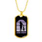 Dog Mom Playing Purple Necklace Stainless Steel or 18k Gold Dog Tag 24" Chain-Express Your Love Gifts