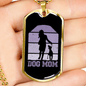 Dog Mom Playing Purple Necklace Stainless Steel or 18k Gold Dog Tag 24" Chain-Express Your Love Gifts