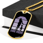 Dog Mom Playing Purple Necklace Stainless Steel or 18k Gold Dog Tag 24" Chain-Express Your Love Gifts
