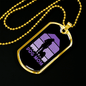 Dog Mom Purple Necklace Stainless Steel or 18k Gold Dog Tag 24" Chain-Express Your Love Gifts