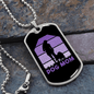 Dog Mom Purple Necklace Stainless Steel or 18k Gold Dog Tag 24" Chain-Express Your Love Gifts