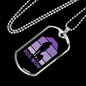 Dog Mom Purple Necklace Stainless Steel or 18k Gold Dog Tag 24" Chain-Express Your Love Gifts