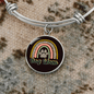 Dog Mom Rainbow Bracelet Stainless Steel or 18k Gold Circle Bangle-Express Your Love Gifts