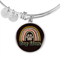 Dog Mom Rainbow Bracelet Stainless Steel or 18k Gold Circle Bangle-Express Your Love Gifts