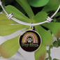 Dog Mom Rainbow Bracelet Stainless Steel or 18k Gold Circle Bangle-Express Your Love Gifts