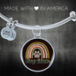 Dog Mom Rainbow Bracelet Stainless Steel or 18k Gold Circle Bangle-Express Your Love Gifts