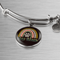Dog Mom Rainbow Bracelet Stainless Steel or 18k Gold Circle Bangle-Express Your Love Gifts