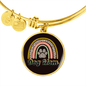 Dog Mom Rainbow Bracelet Stainless Steel or 18k Gold Circle Bangle-Express Your Love Gifts
