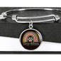 Dog Mom Rainbow Bracelet Stainless Steel or 18k Gold Circle Bangle-Express Your Love Gifts