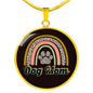 Dog Mom Rainbow Circle Necklace Stainless Steel or 18k Gold 18-22"-Express Your Love Gifts
