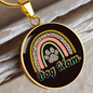 Dog Mom Rainbow Circle Necklace Stainless Steel or 18k Gold 18-22"-Express Your Love Gifts