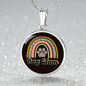 Dog Mom Rainbow Circle Necklace Stainless Steel or 18k Gold 18-22"-Express Your Love Gifts
