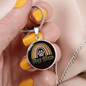 Dog Mom Rainbow Circle Necklace Stainless Steel or 18k Gold 18-22"-Express Your Love Gifts