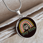 Dog Mom Rainbow Circle Necklace Stainless Steel or 18k Gold 18-22"-Express Your Love Gifts