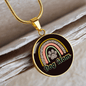 Dog Mom Rainbow Circle Necklace Stainless Steel or 18k Gold 18-22"-Express Your Love Gifts