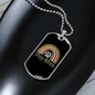 Dog Mom Rainbow Necklace Stainless Steel or 18k Gold Dog Tag 24" Chain-Express Your Love Gifts