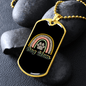 Dog Mom Rainbow Necklace Stainless Steel or 18k Gold Dog Tag 24" Chain-Express Your Love Gifts
