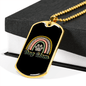 Dog Mom Rainbow Necklace Stainless Steel or 18k Gold Dog Tag 24" Chain-Express Your Love Gifts