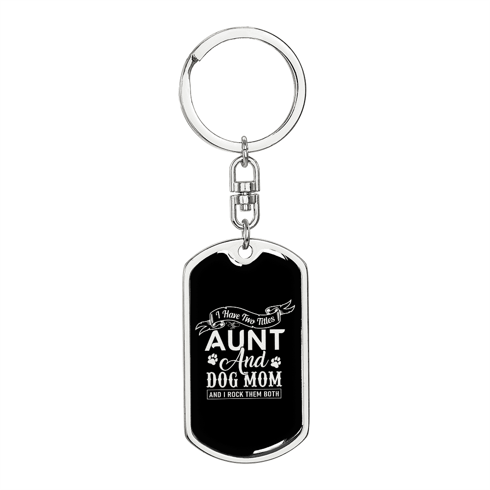 Dog Mom TranspArent Green Keychain Stainless Steel or 18k Gold Dog Tag Keyring-Express Your Love Gifts