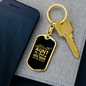 Dog Mom TranspArent Green Keychain Stainless Steel or 18k Gold Dog Tag Keyring-Express Your Love Gifts