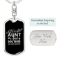 Dog Mom TranspArent Green Keychain Stainless Steel or 18k Gold Dog Tag Keyring-Express Your Love Gifts