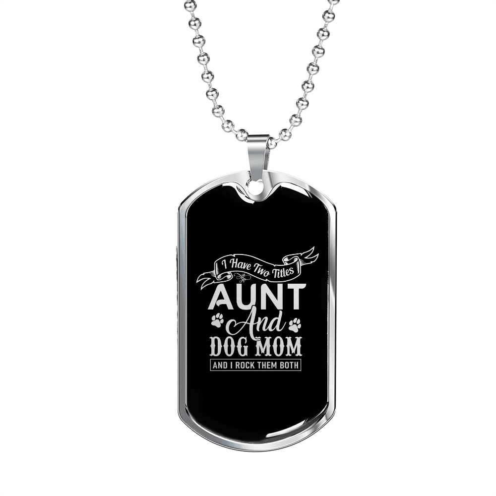 Dog Mom TranspArent Green Necklace Stainless Steel or 18k Gold Dog Tag 24" Chain-Express Your Love Gifts