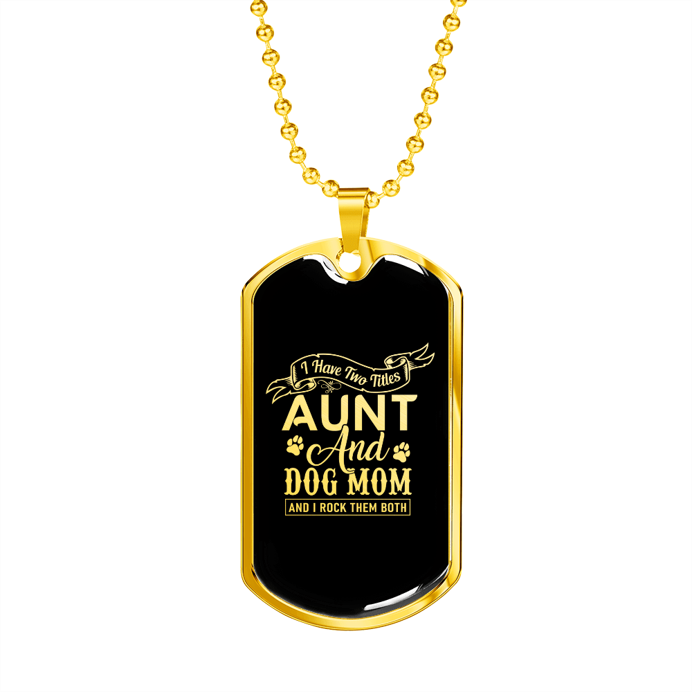 Dog Mom TranspArent Green Necklace Stainless Steel or 18k Gold Dog Tag 24" Chain-Express Your Love Gifts