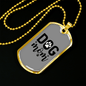 Dog Mom TranspArent Necklace Stainless Steel or 18k Gold Dog Tag 24" Chain-Express Your Love Gifts