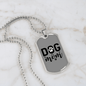 Dog Mom TranspArent Necklace Stainless Steel or 18k Gold Dog Tag 24" Chain-Express Your Love Gifts