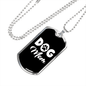 Dog Mom White Necklace Stainless Steel or 18k Gold Dog Tag 24" Chain-Express Your Love Gifts