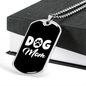 Dog Mom White Necklace Stainless Steel or 18k Gold Dog Tag 24" Chain-Express Your Love Gifts