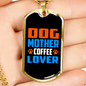 Dog Mother Coffee Lover Necklace Stainless Steel or 18k Gold Dog Tag 24" Chain-Express Your Love Gifts