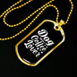 Dog Mother Coffee Lover Plain White Necklace Stainless Steel or 18k Gold Dog Tag 24" Chain-Express Your Love Gifts
