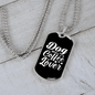 Dog Mother Coffee Lover Plain White Necklace Stainless Steel or 18k Gold Dog Tag 24" Chain-Express Your Love Gifts