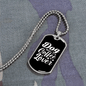 Dog Mother Coffee Lover Plain White Necklace Stainless Steel or 18k Gold Dog Tag 24" Chain-Express Your Love Gifts