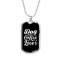 Dog Mother Coffee Lover Plain White Necklace Stainless Steel or 18k Gold Dog Tag 24" Chain-Express Your Love Gifts