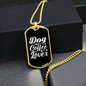 Dog Mother Coffee Lover Plain White Necklace Stainless Steel or 18k Gold Dog Tag 24" Chain-Express Your Love Gifts