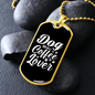 Dog Mother Coffee Lover Plain White Necklace Stainless Steel or 18k Gold Dog Tag 24" Chain-Express Your Love Gifts