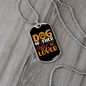Dog Mother Coffee Lover Yellow Necklace Stainless Steel or 18k Gold Dog Tag 24" Chain-Express Your Love Gifts