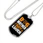 Dog Mother Coffee Lover Yellow White Necklace Stainless Steel or 18k Gold Dog Tag 24" Chain-Express Your Love Gifts