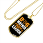 Dog Mother Coffee Lover Yellow White Necklace Stainless Steel or 18k Gold Dog Tag 24" Chain-Express Your Love Gifts